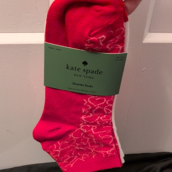 Kate Spade Vibrant Red,White and Pink Socks Perfect For Valentine's Day! - Picture 11 of 11